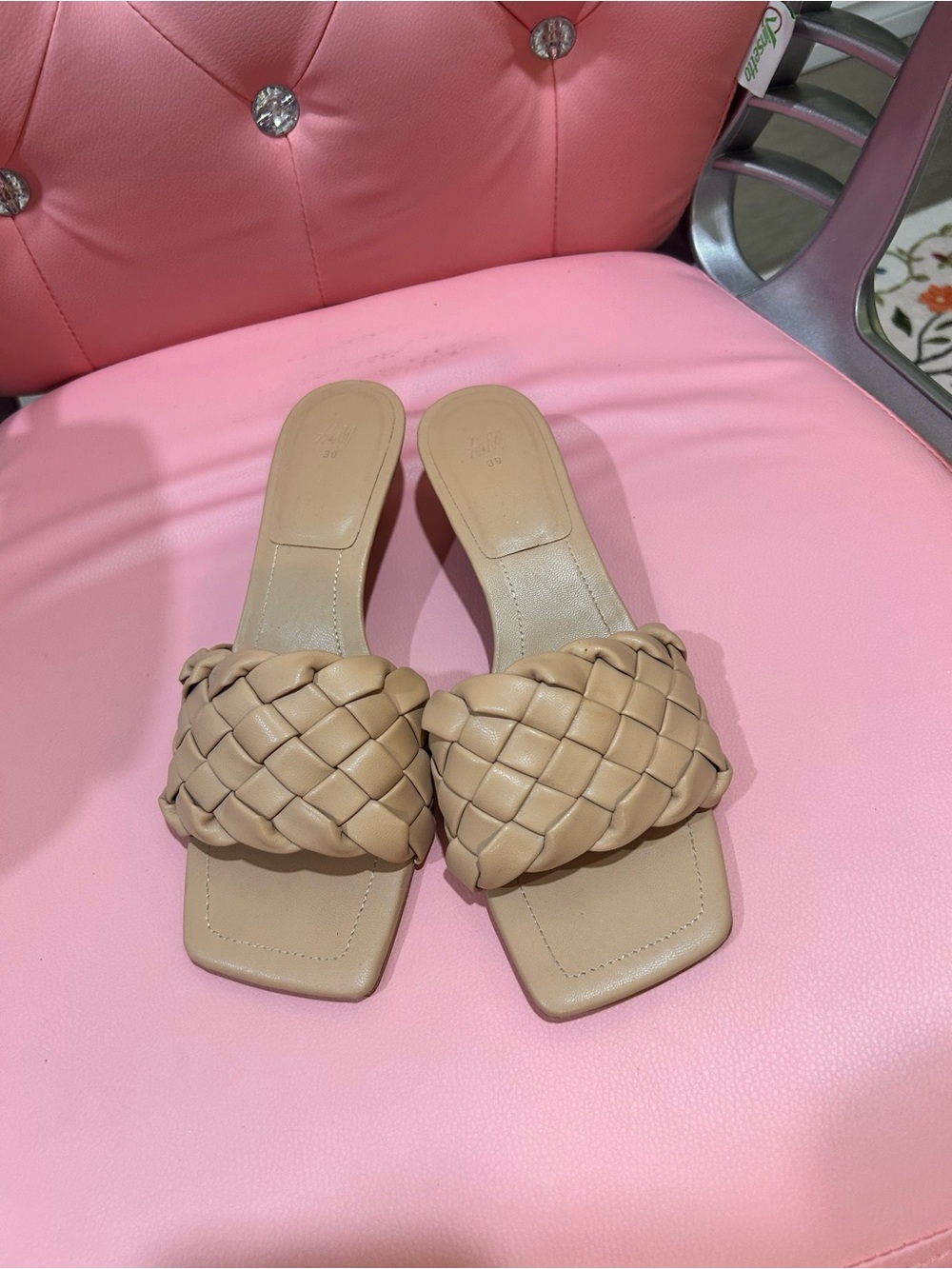 H&M Braided Slide Mules in Beige